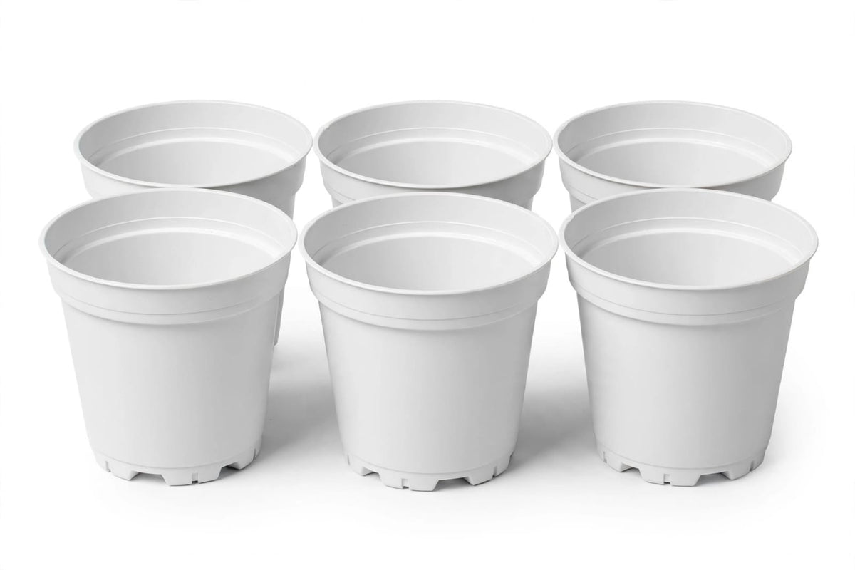 White Plastic Pots 3 (Set of 6)